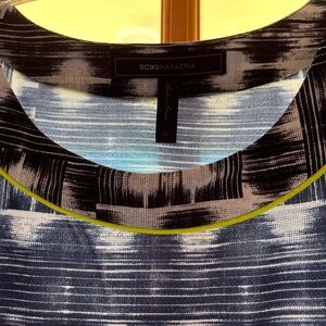 BCBGMaxAzria Navy and Black Striped Dress